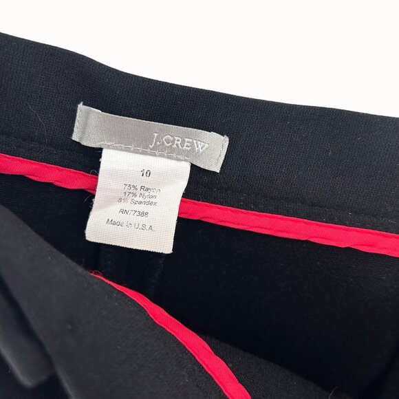 J.Crew Black Wide-Leg Pants w/ Red Inside Pockets - 10 - MADE IN USA! - Picture 3 of 4